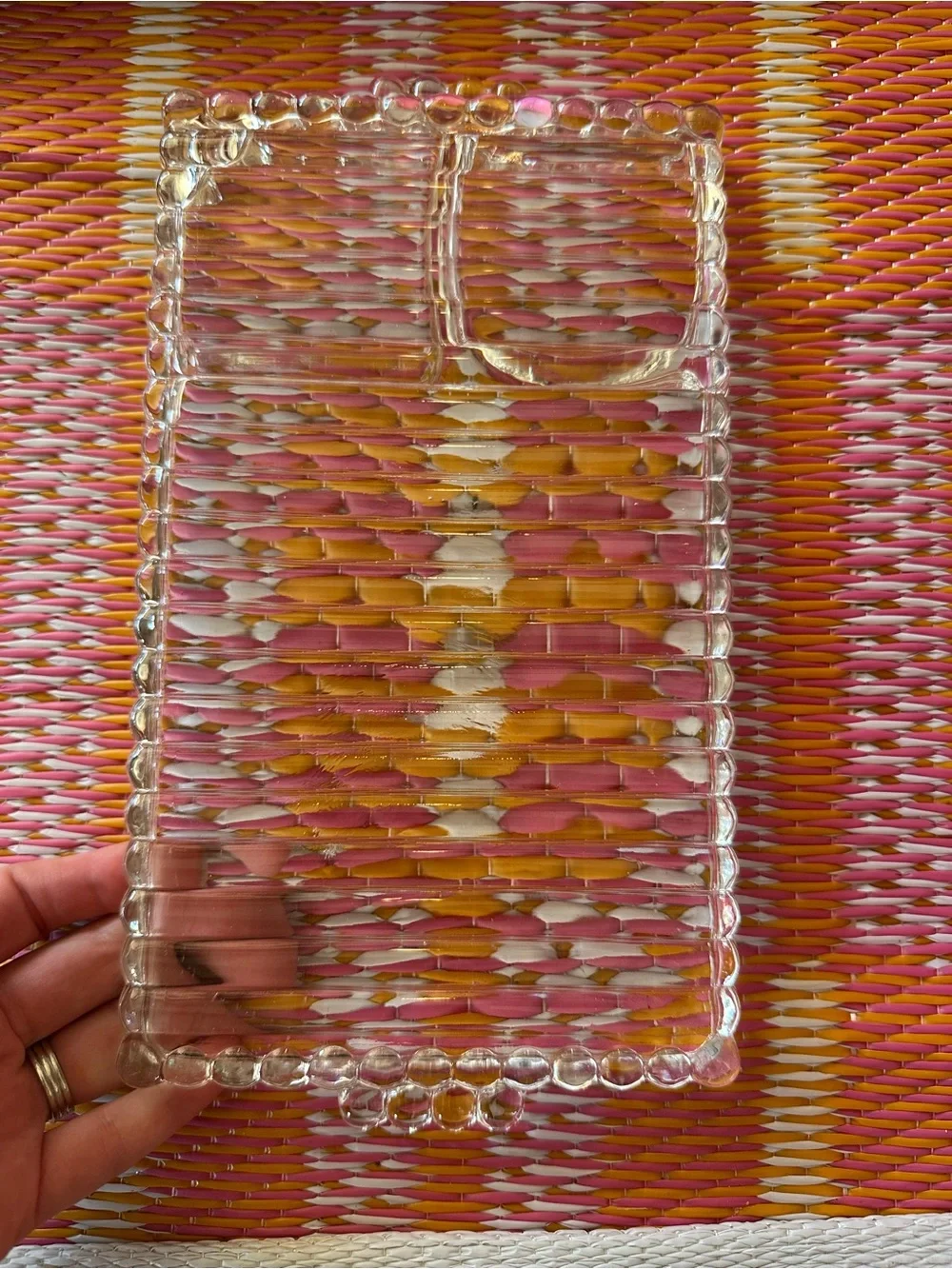 Vintage hazel atlas Clear Glass Sectioned Serving Tray with glass